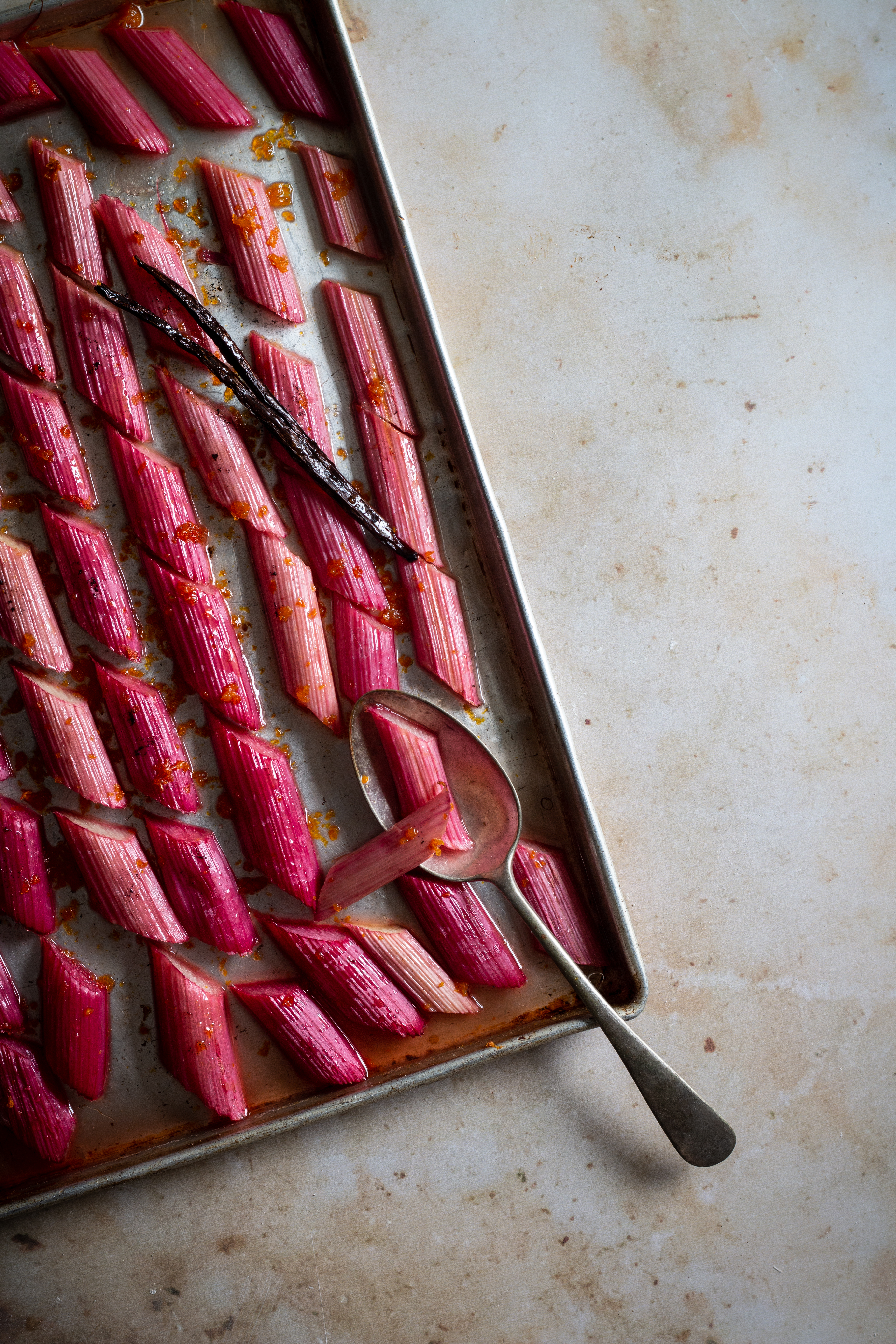 labneh and rhubarb