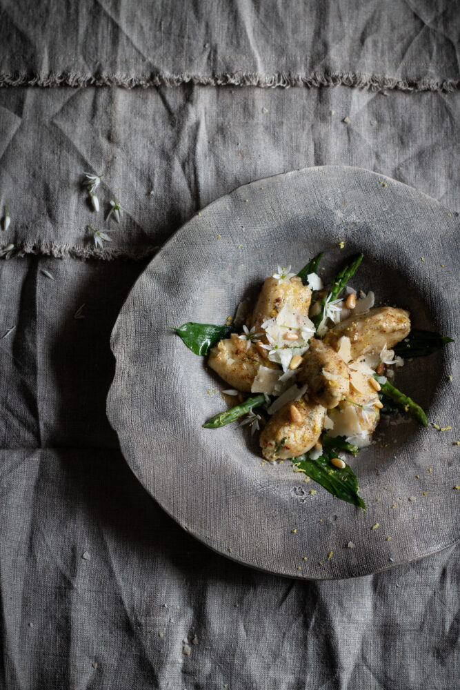 wild garlic ricotta gnudi