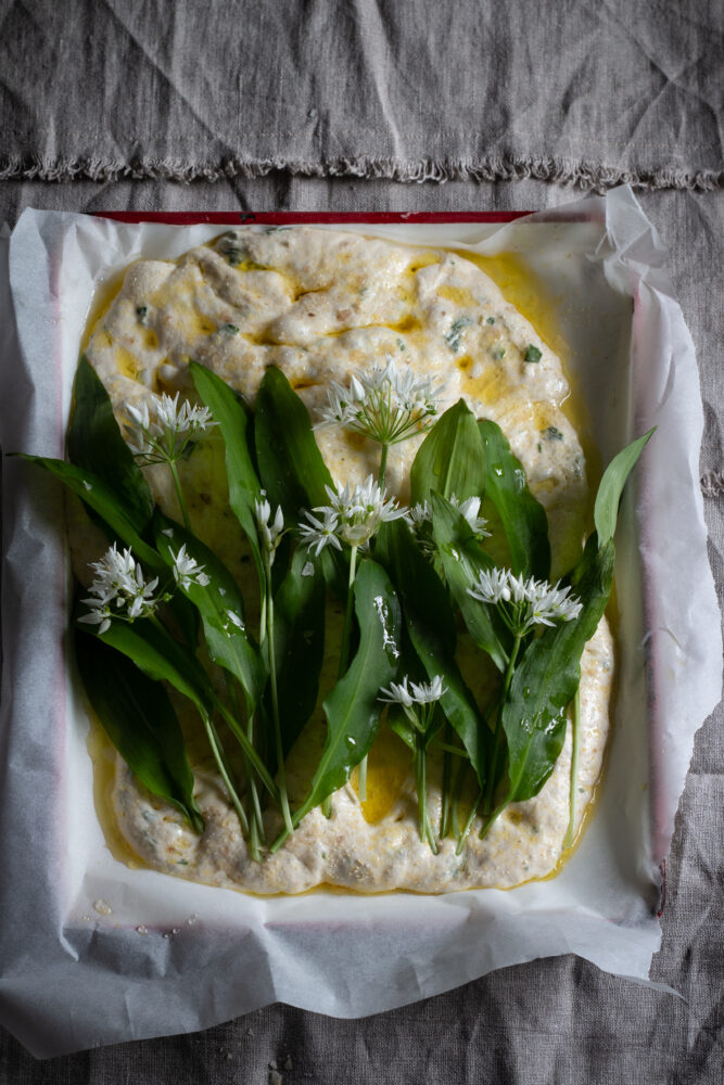 wild garlic focaccia