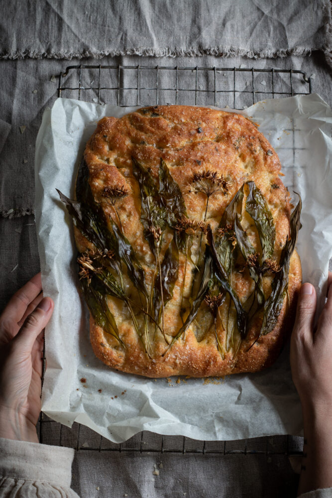 wild garlic focaccia