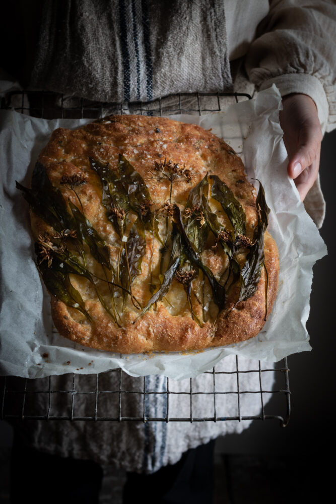 wild garlic focaccia