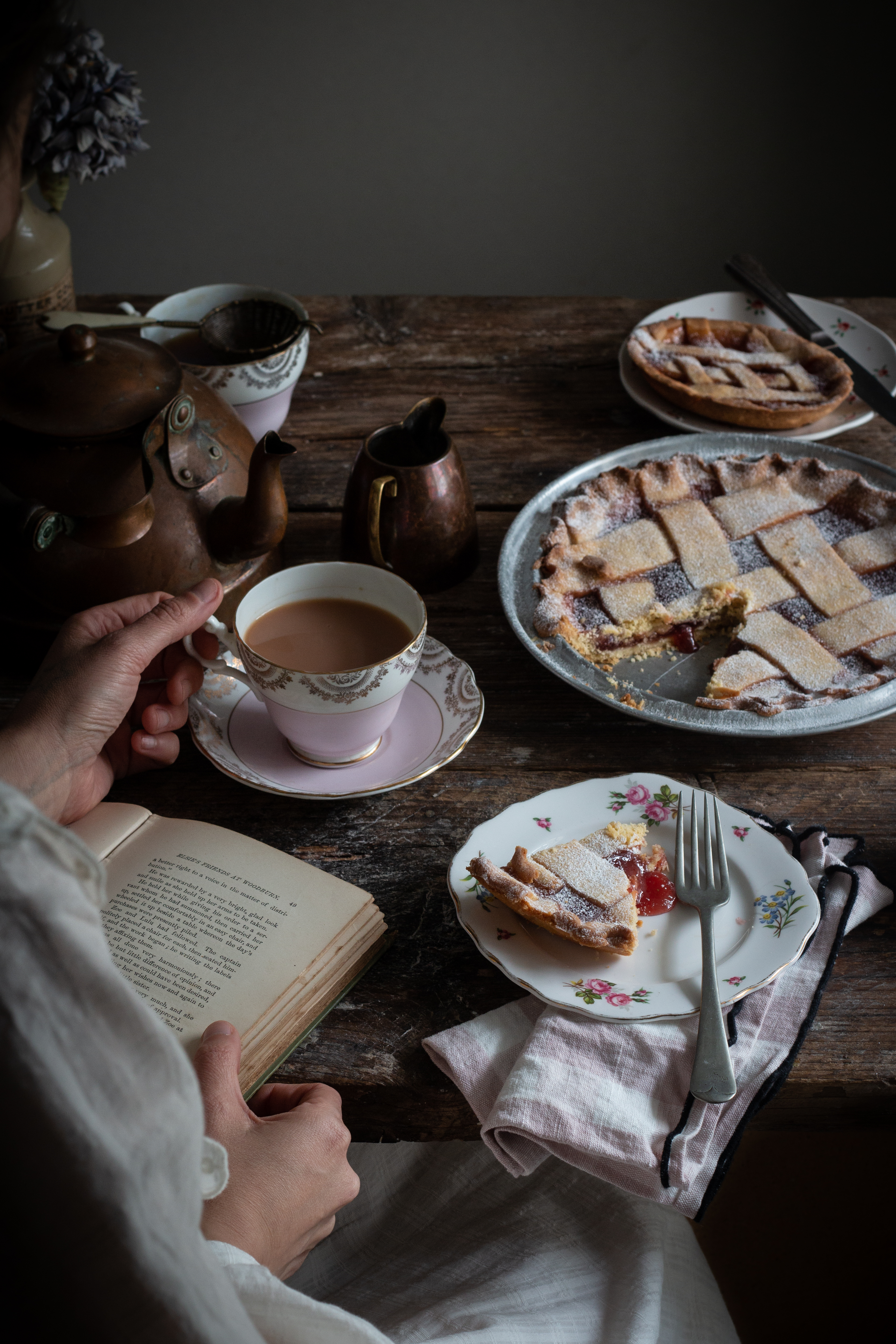 strawberry and rhubarb jam crostata