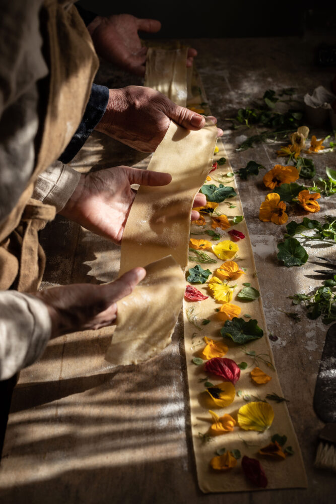 edible flower pasta