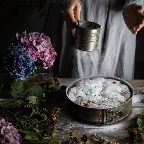 blackberry lavender frangipane cake