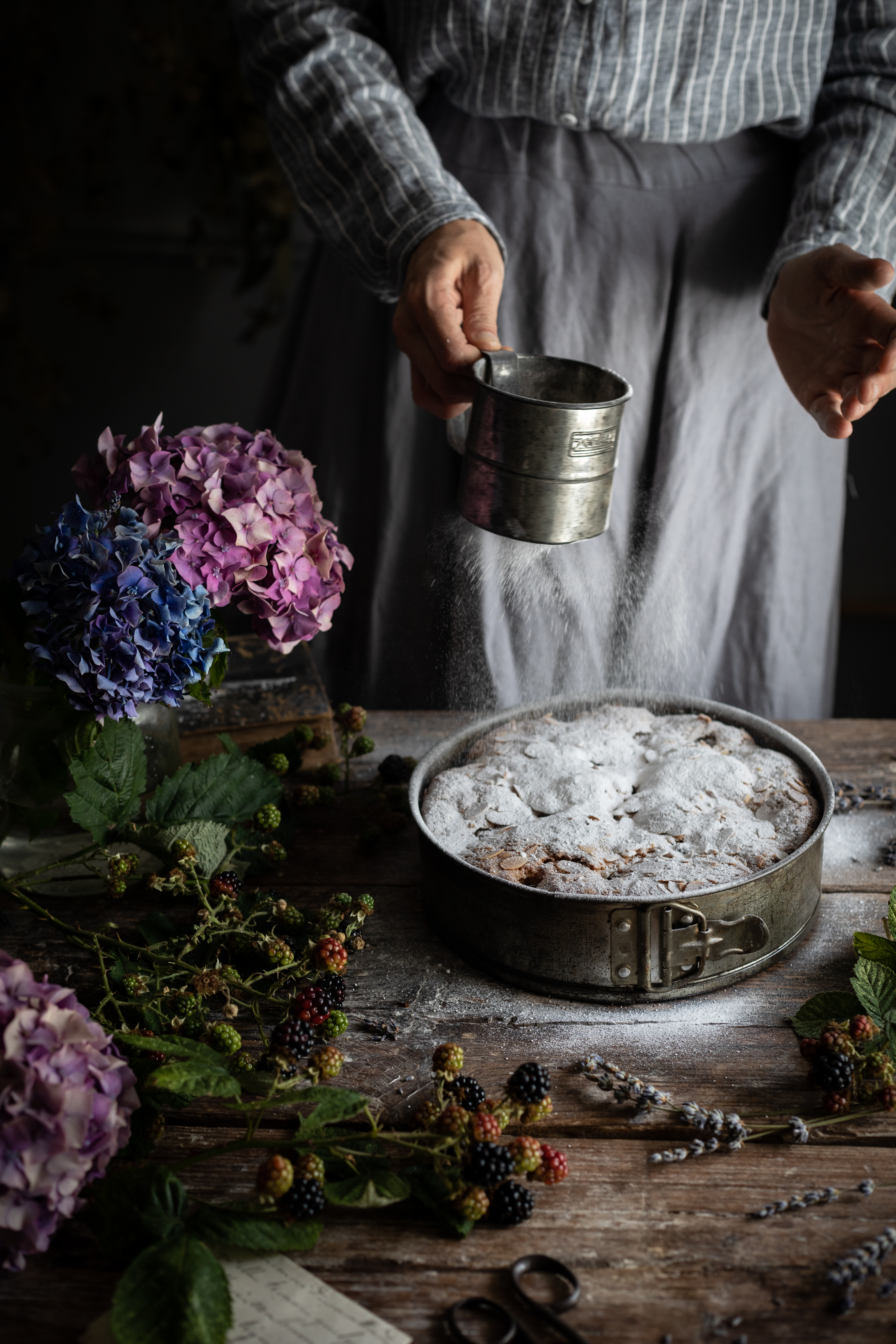 blackberry lavender frangipane cake