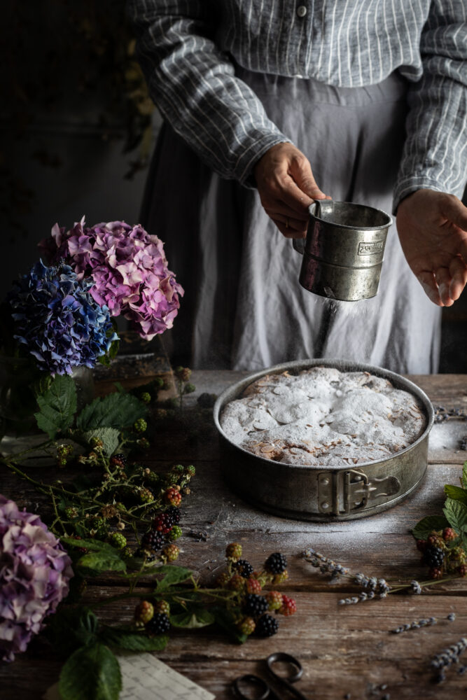 blackberry lavender frangipane cake