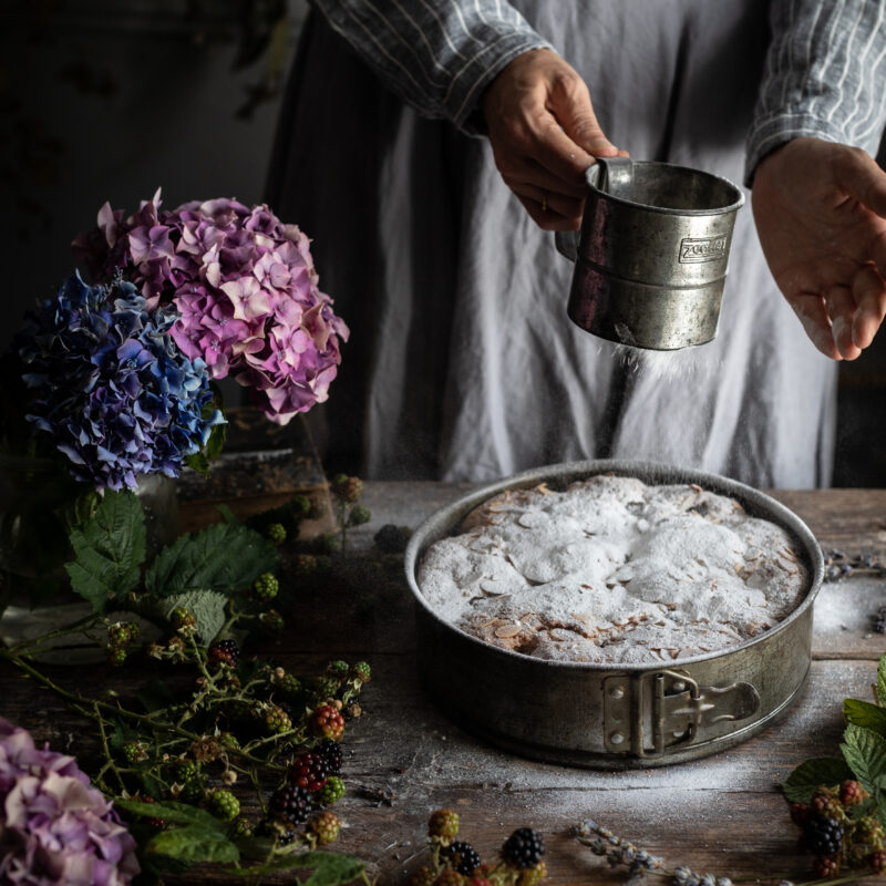 blackberry lavender frangipane cake