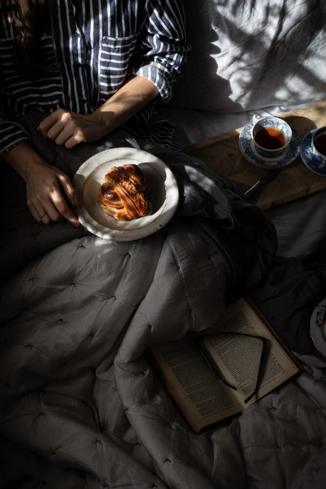 breakfast in bed spiced red current buns