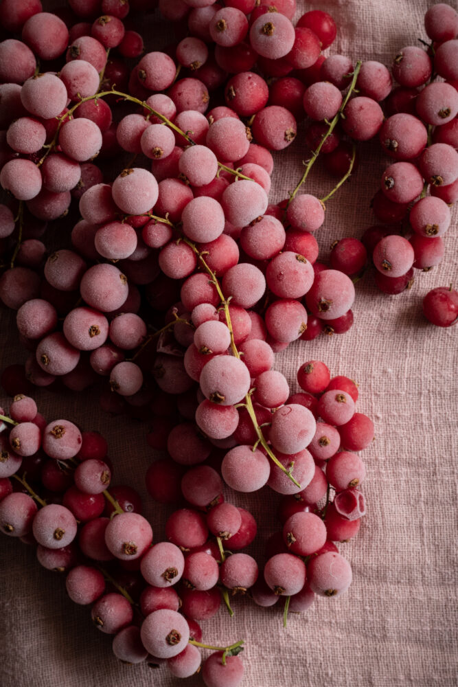 frozen red currents