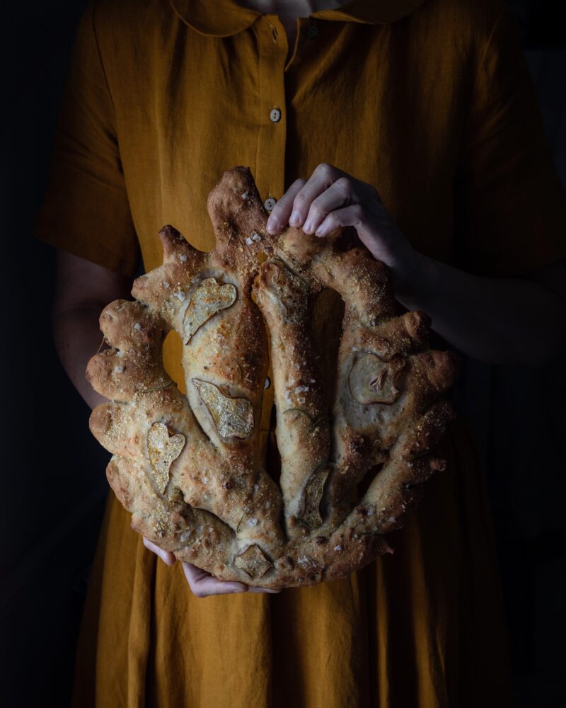 autumn leaf fougasse