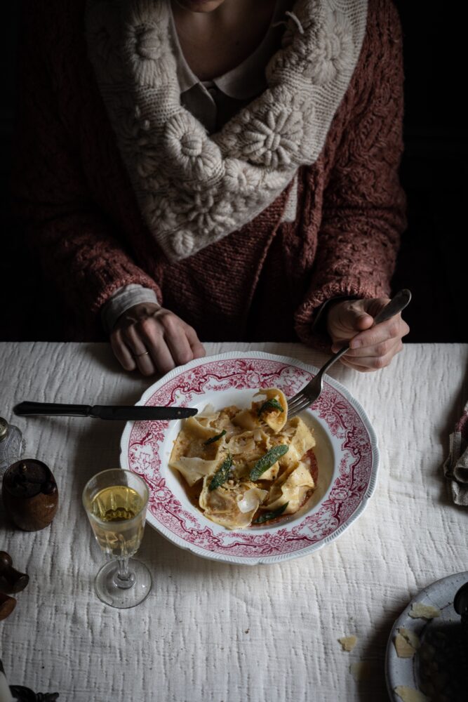 chestnut and pumpkin cappelletti