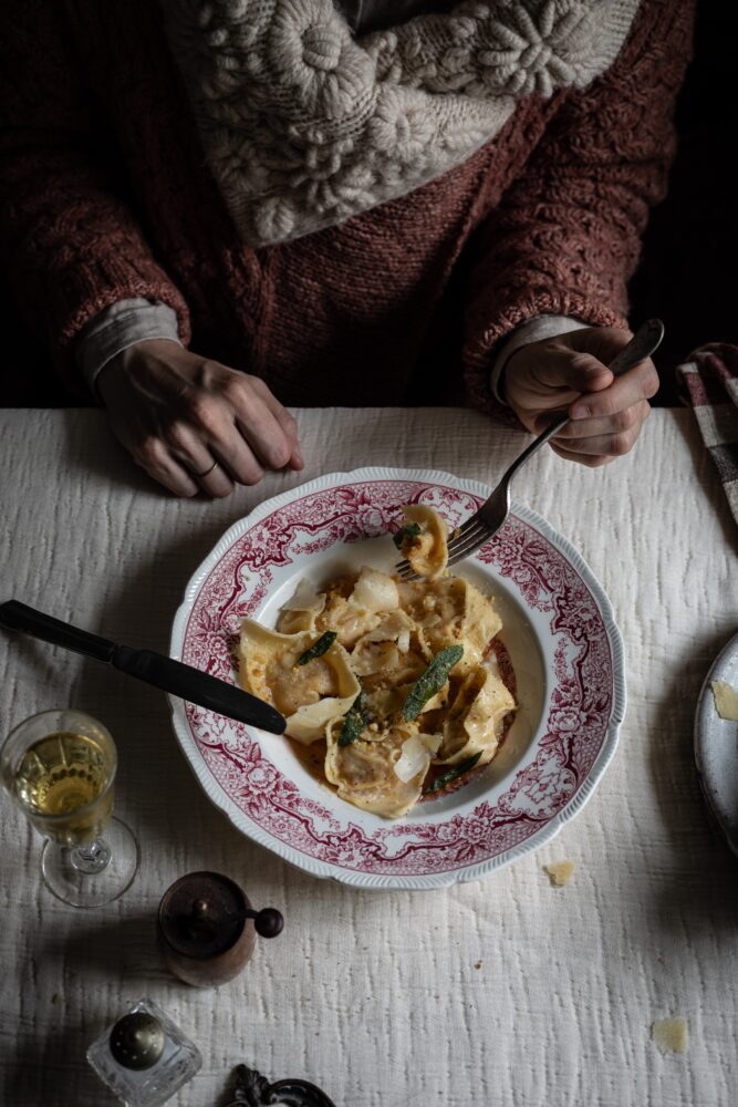 chestnut and pumpkin cappelletti