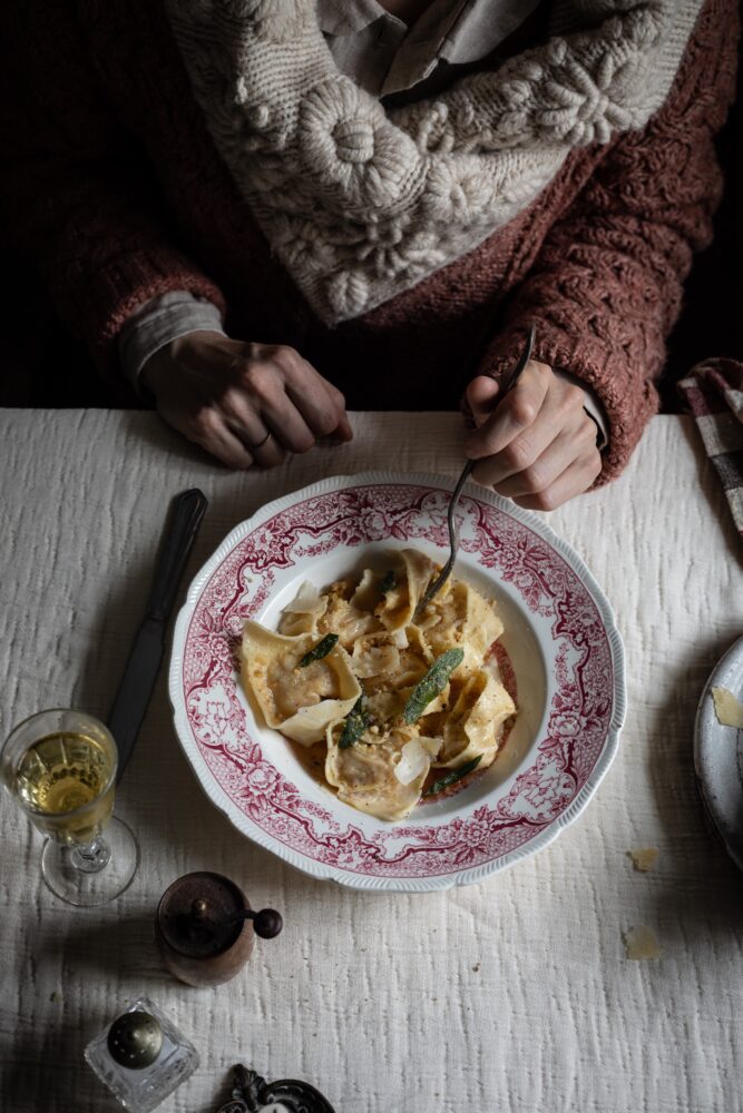 chestnut and pumpkin cappelletti