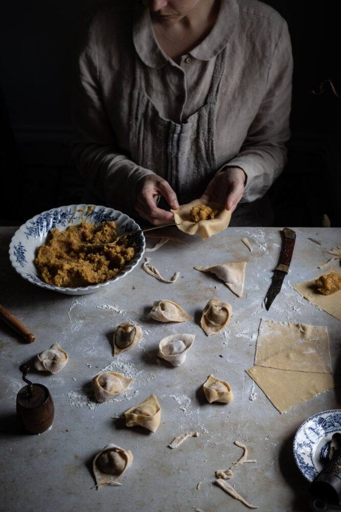 chestnut and pumpkin cappelletti