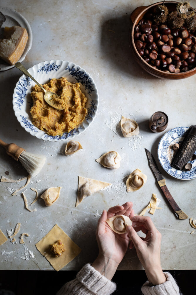 chestnut and pumpkin pasta