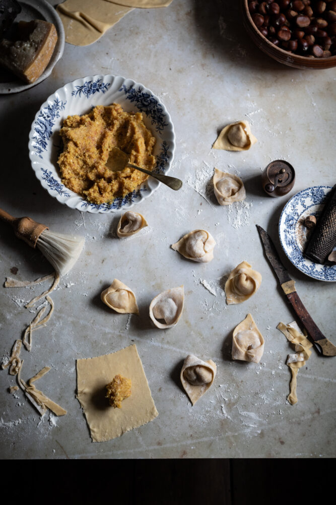 chestnut and pumpkin cappelletti