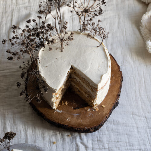 sliced spiced parsnip cake