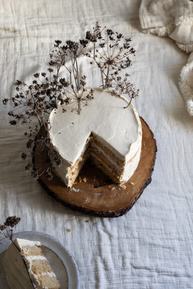 sliced spiced parsnip cake