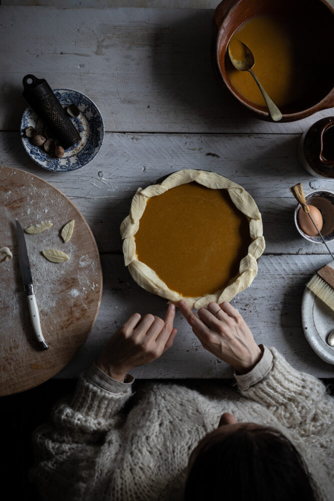 making pumpkin pie