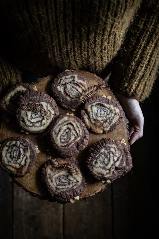 shortbread log slice cookies