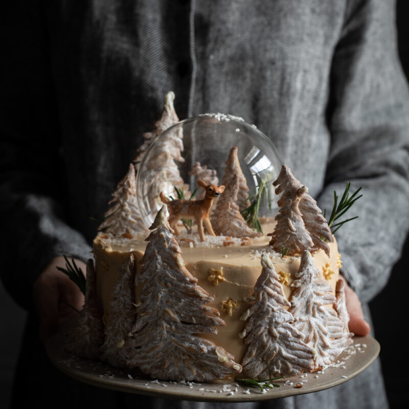 snow globe cake