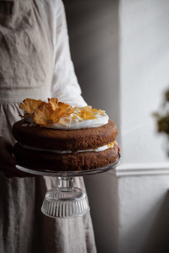 vegan pineapple lime and ginger cake