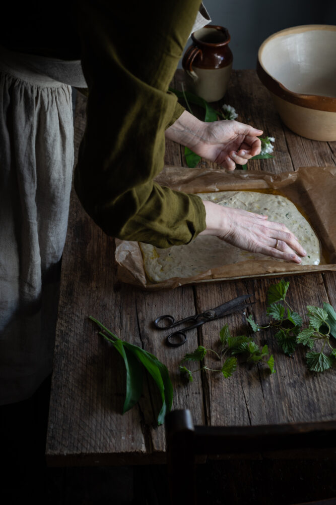 Making focaccia sourdough