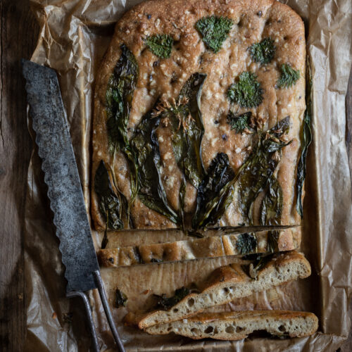 sliced sour dough focaccia