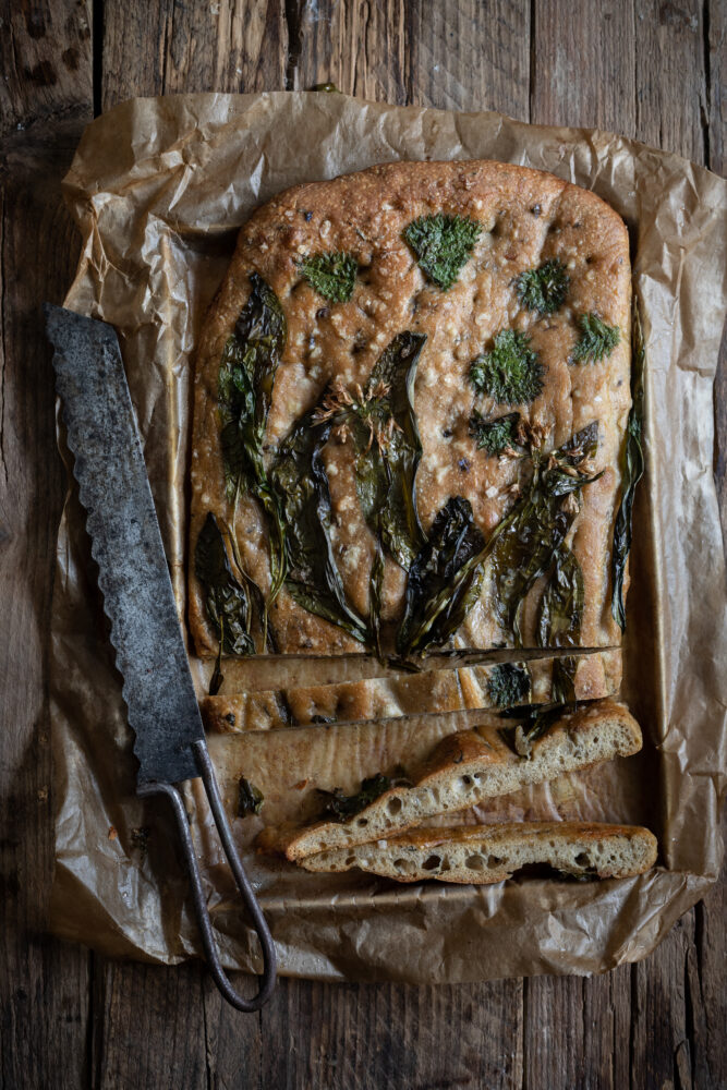 sliced sour dough focaccia