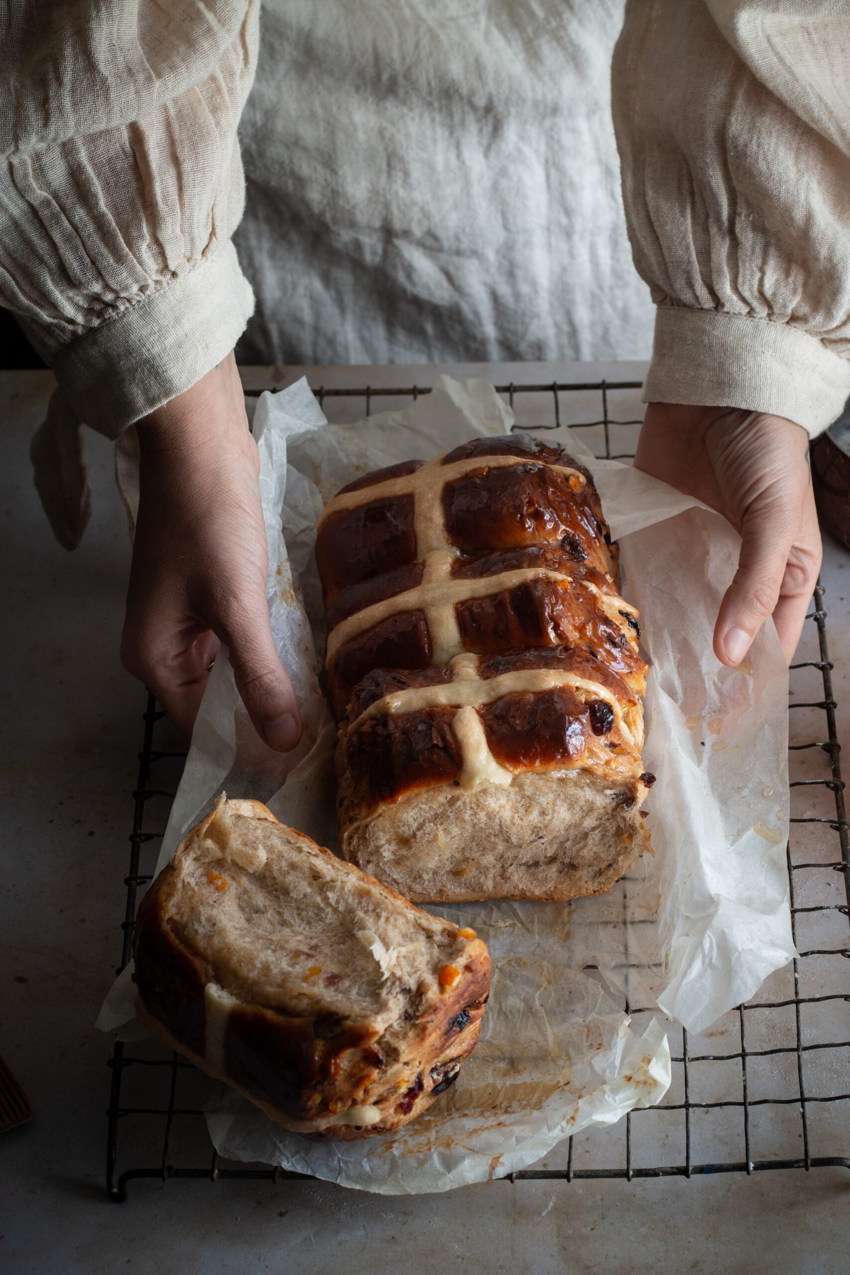hot cross bun loaf