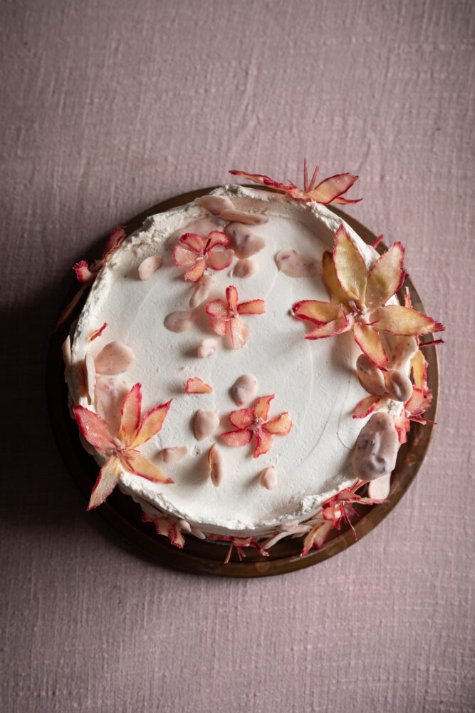 rhubarb flower cake