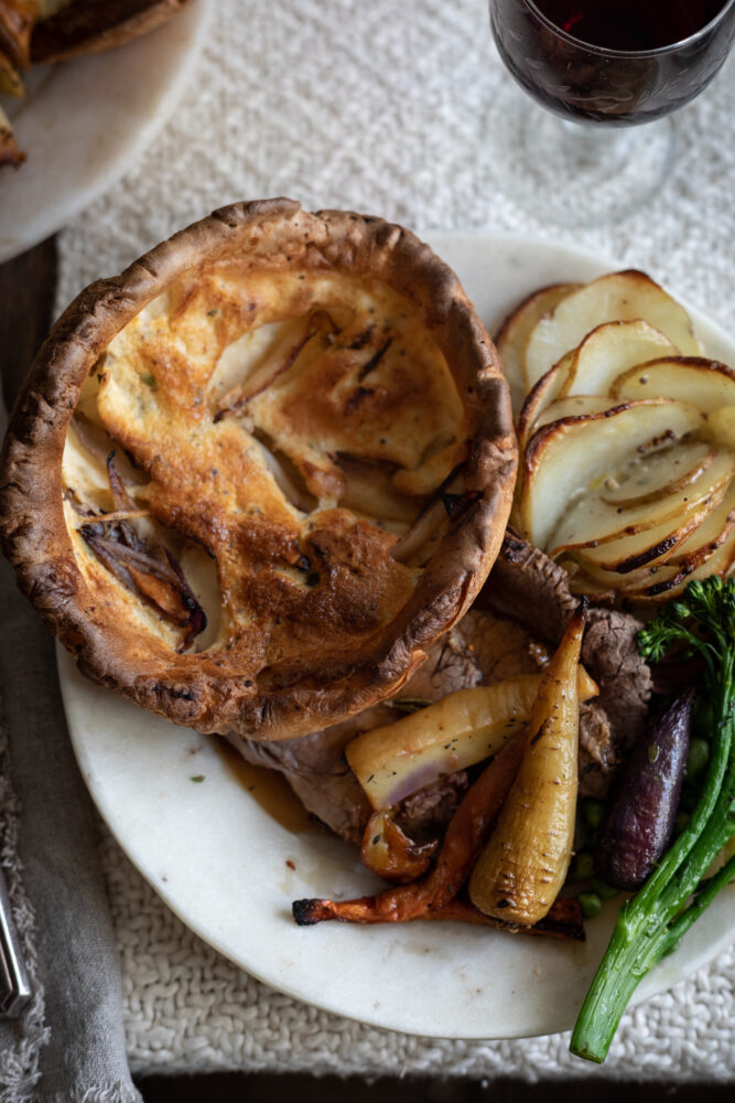 giant caramelised onion yorkshire puddings