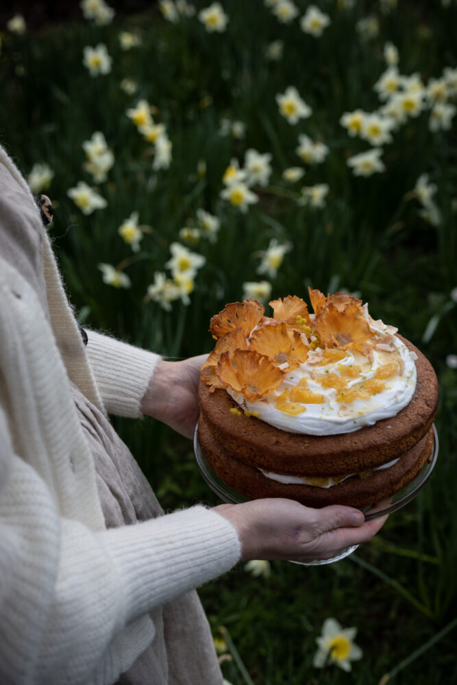 spring vegan pineapple cake