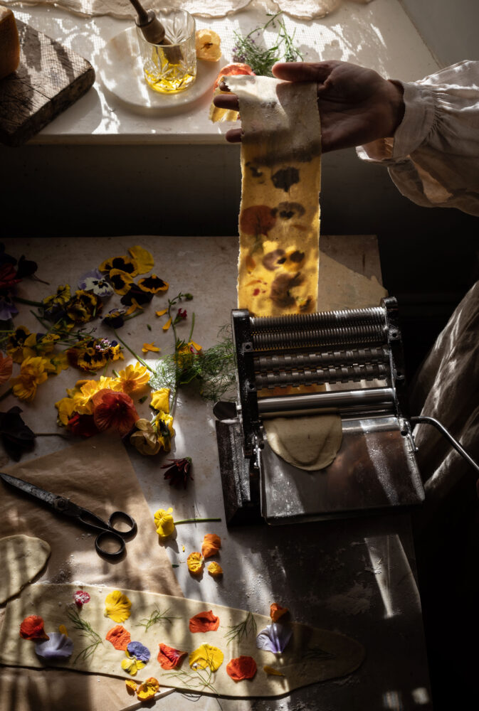 rolling crackers with pasta machine