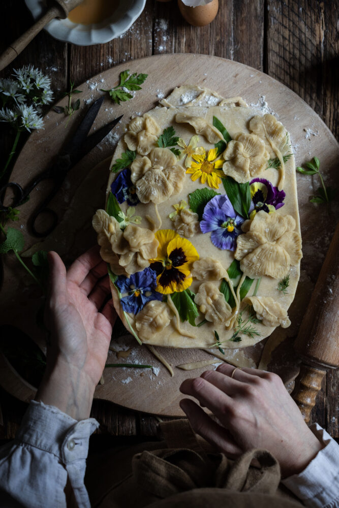 pressed flower pie