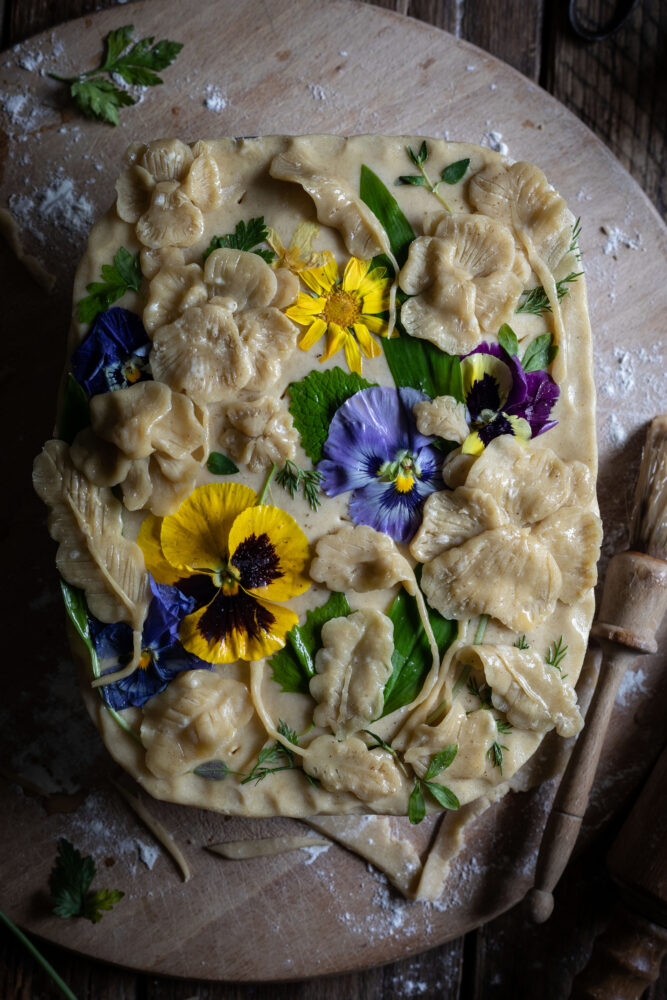 pressed flower pie