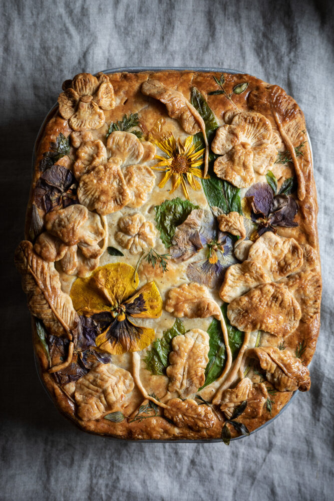 pressed flower pie