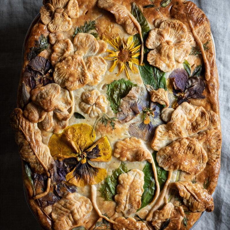 pressed flower pie