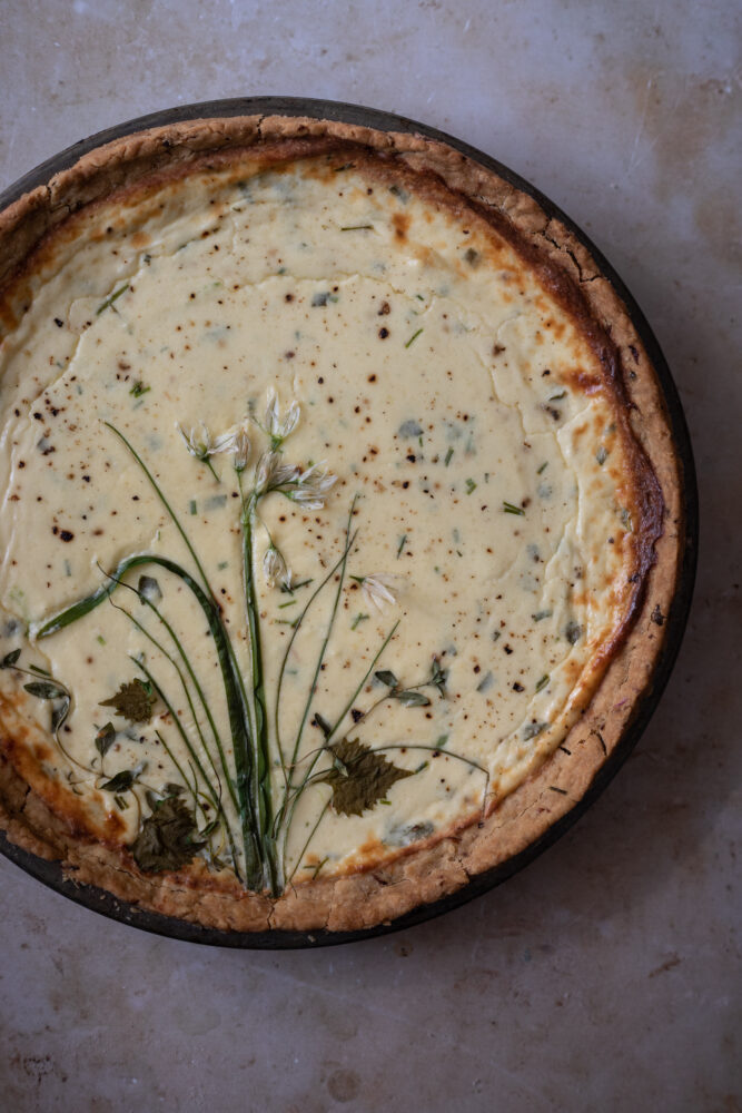 Ricotta and parmesan cheesecake tart