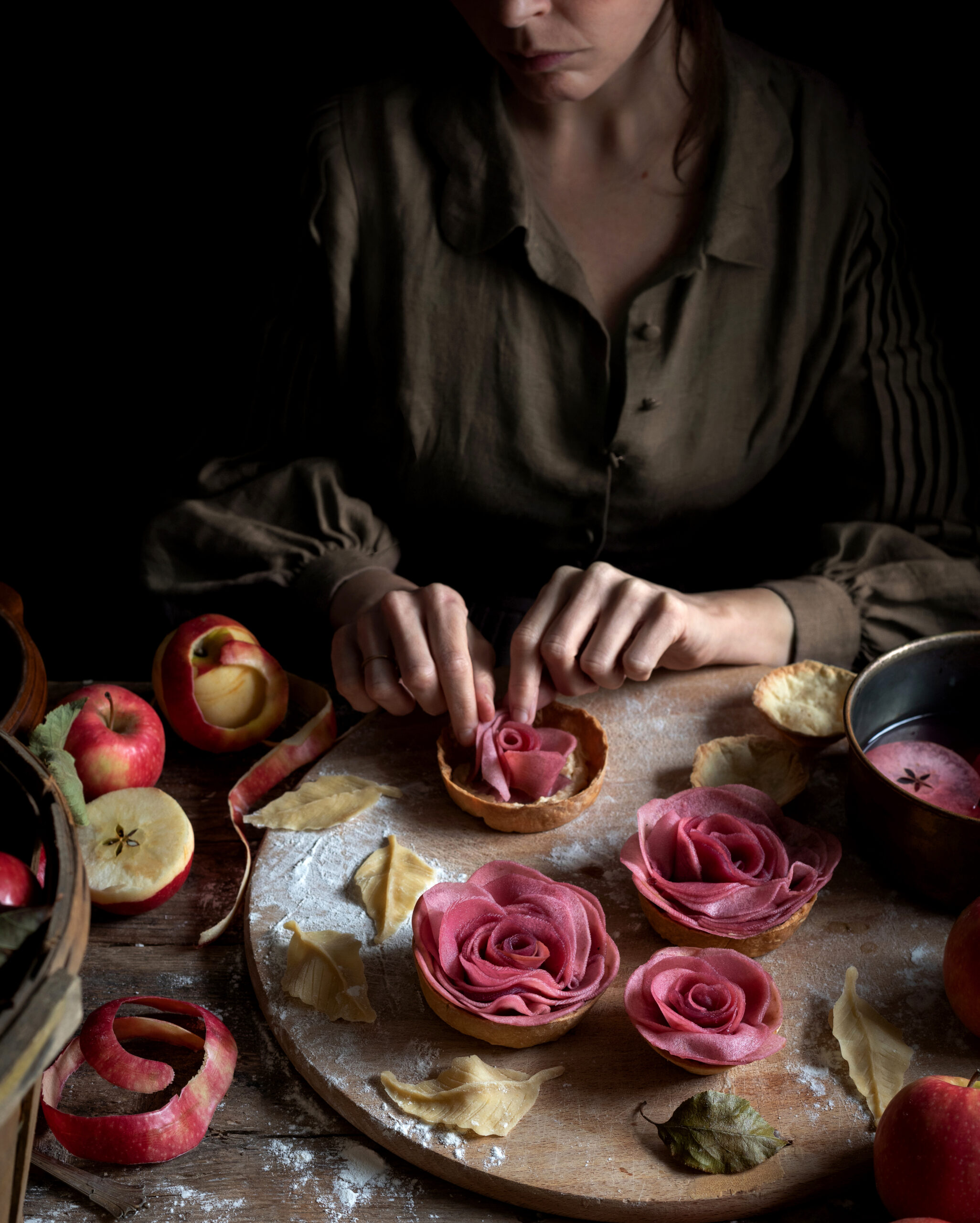 mulled wine apple rose tarts