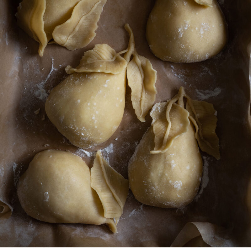 poached pear pies