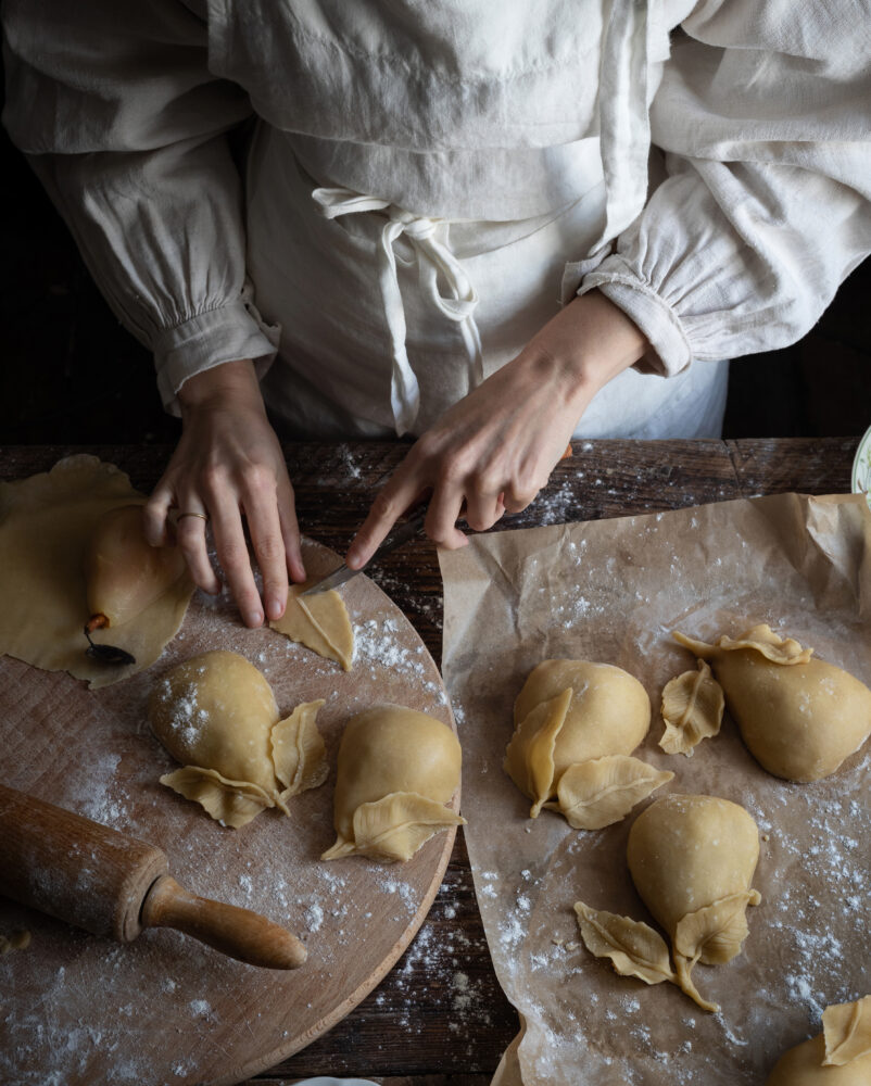 poached pear pies