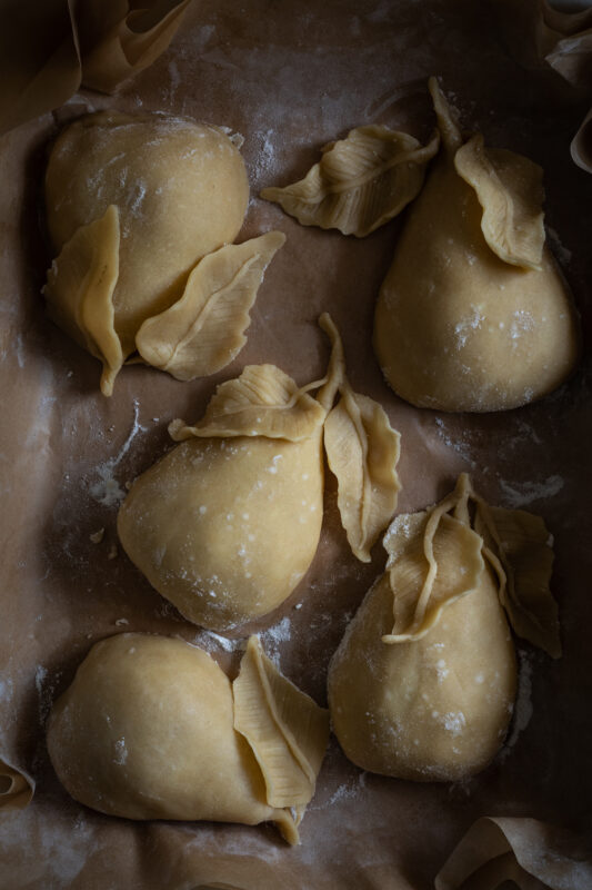 poached pear pies