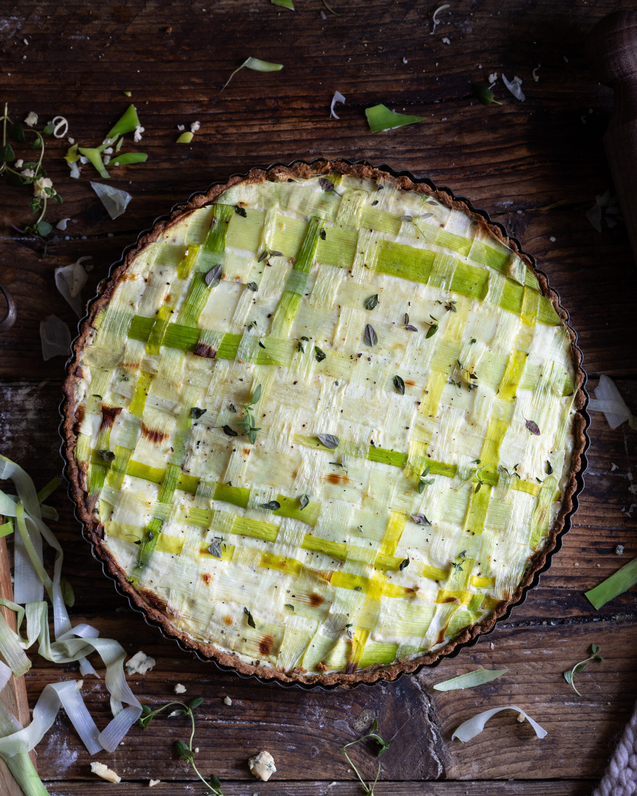 latticed leek tart