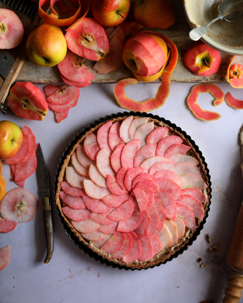 apple pecan frangipane tart