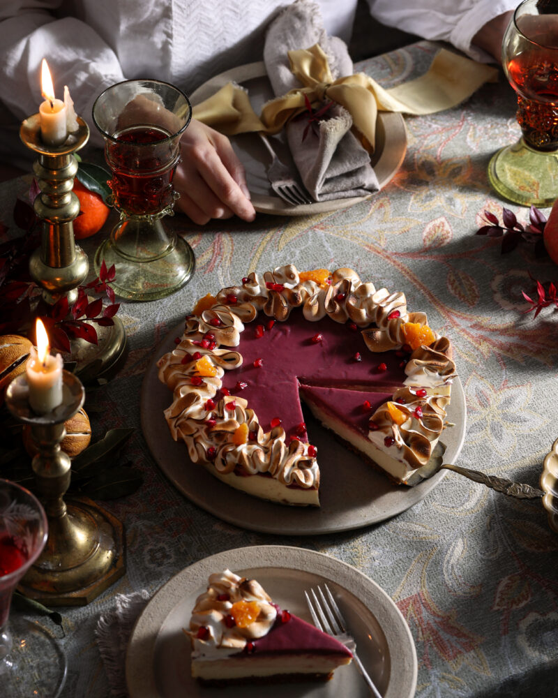 pomegranate orange cheesecake