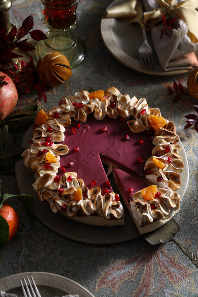 pomegranate curd cheesecake