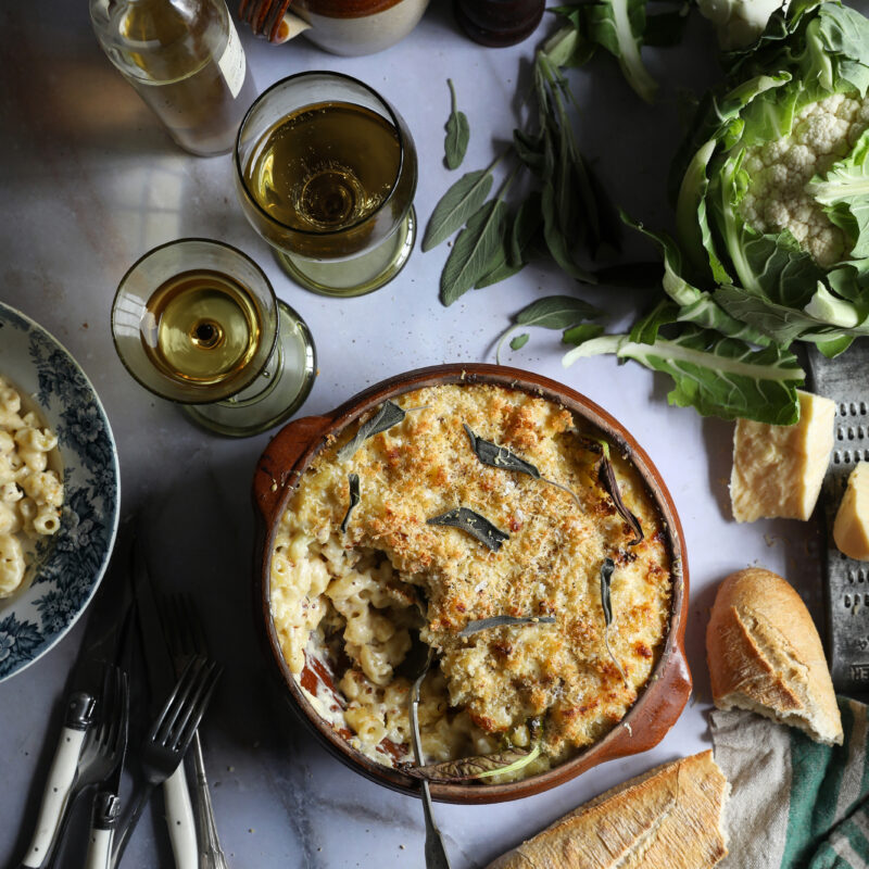 roasted cauliflower mac and cheese