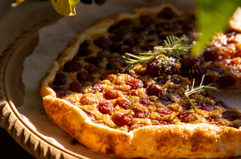 Grape roasted hazelnut frangipane galette