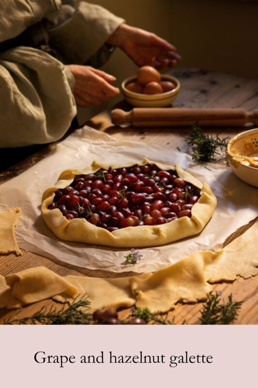 grape rosemary hazelnut galette